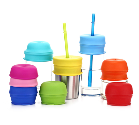 Σιλικόνιο Sippy Straw Cup Καπάκια Για Παιδιά Μωράκια Πιεστικά Καπάκια Επαναχρησιμοποιήσιμα Αδιάβροχα Yeti Rambler Mason Cups Κούπες Καπάκια