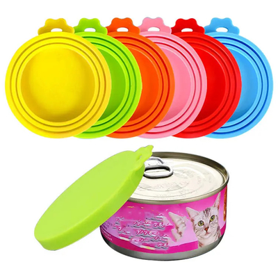 BPA FreeFood Can Lids Σιλικόνη τροφή κατοικίδιων κατοικίδιων καλύπτει για σκύλο γάτα τροφή, ένα μπορεί να τοποθετήσει το καπάκι το μεγαλύτερο μέγεθος γάτα τροφή σκύλου μπορεί