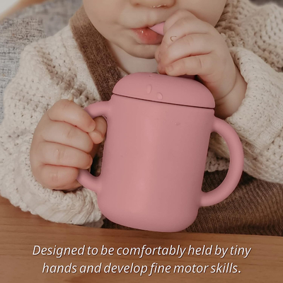 Πολύχρωμο Tasteless φλυτζάνι Sippy αχύρου σιλικόνης, φλυτζάνι εκμάθησης σιλικόνης Microwaveable