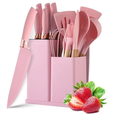 Καλή τιμή. 19pcs μη κολλώδης σιλικόνη μαγειρικά σκεύη σπάτουλα σετ με κάλυμμα, ξύλινη λαβή σιλικόνη κουζίνα gadgets σε απευθείας σύνδεση