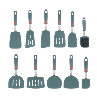 11pcs Σιλικόνη Spatula Turner Σιλικόνη Εργαλεία μαγειρικής Εργαλεία μαγειρικής Εργαλεία μαγειρικής Εργαλεία σπατούλες για τηγανίτες αυγό ψάρι