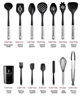 14pcs Εργαλεία κουζίνας Εργαλεία μαγειρικής Εργαλεία μαγειρικής Μη κολλητικά Εργαλεία μαγειρικής Με χειριστή από ανοξείδωτο χάλυβα Εργαλεία κουζίνας