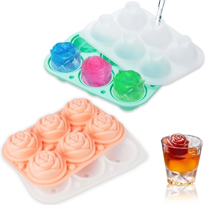 Καλή τιμή. Σιλικόνη Rose Ice Cube Mold για Κοκτέιλ Whiskey XL Rose Flower Ice Cube Chocolate Soap Tray Mold Σιλικόνη Party Maker σε απευθείας σύνδεση