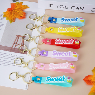 Σιλικόνιο Bangle Key Ring βραχιόλι Keychain Κρατήρας για γυναίκες Κορίτσια καρφίτσες Στρογγυλό κλειδαριό