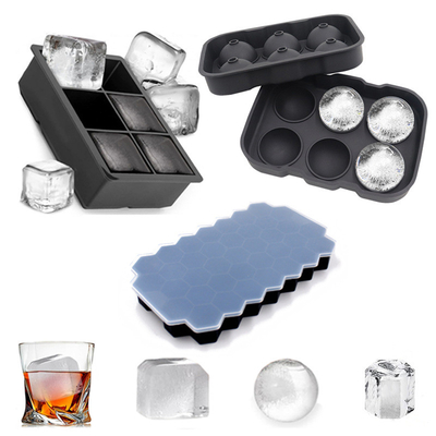 Σιλικόνιο Ice Cube Τραπέζια 3 Pack - Μεγάλο μέγεθος Σιλικόνιο Ice Cube Σκηνοειδή με διαρροή Ασφαλής Κάλυψη Αφαίρεση Square Ice Cube Τραπέζι και BPA Ελεύθερο για Cocktail, Ουίσκι, Stackable ευέλικτο πάγο