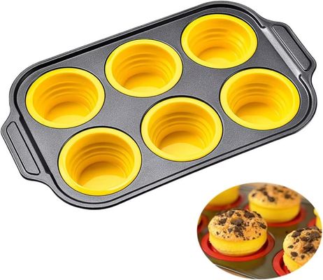 Καλή τιμή. 6-Piece Stackable Silicone Baking Pan Set - Temperature Resistant (-40°F to 446°F) Non-Stick Bakeware with Metal Reinforced Frame σε απευθείας σύνδεση