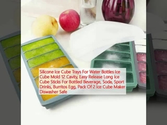 Σιλικόνιο Ice Cube Τραπέζια για μπουκάλια νερού Ice Cube Mold 12 κοιλότητα, εύκολη απελευθέρωση Long Ice Cube Sticks για εμφιαλωμένα ποτά, σόδα, αθλητικά ποτά, αυγά Burritos, συσκευασία 2 Ice Cube Maker Πλυντήριο ασφαλείας