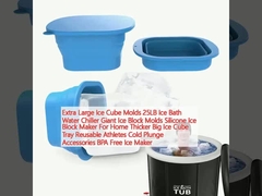 Εξαιρετικά μεγάλα καλούπια παγωτού 25LB παγωτό μπάνιο νερού ψυγείο γιγάντιο παγωτό μπλοκ καλούπια σιλικόνιο παγωτό μπλοκ κατασκευαστής για το σπίτι παχύτερο μεγάλο παγωτό μπλοκ δίσκο επαναχρησιμοποιήσιμη αθλητές κρύο βουτήχτηκε αξεσουάρ BPA ελεύθερο παγωτ