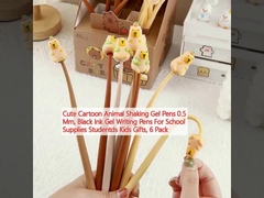 Γλυκά καρτούν ζώα κουνώντας στυλό τζελ 0,5 χιλιοστά, μαύρο μελάνι τζελ στυλό γραφής για σχολικές προμήθειες φοιτητές παιδιά δώρα, 6 πακέτο